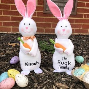 Personalized standing plush Easter bunnies